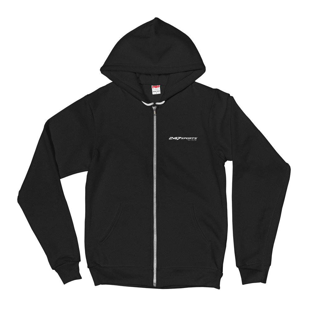 247 Sports White Logo Zip Up Hooded Sweeatshirt - Paramount Shop