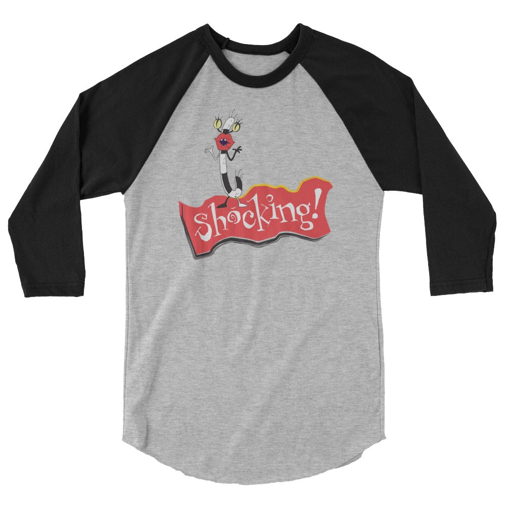 real monsters shirt Aaahh!!! Real Monsters Oblina Shocking! Unisex 3/4 Sleeve Raglan Shirt