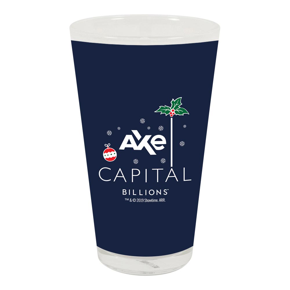 Billions Festive Axe Capital Stacked Logo 17 oz Pint Glass - Paramount Shop