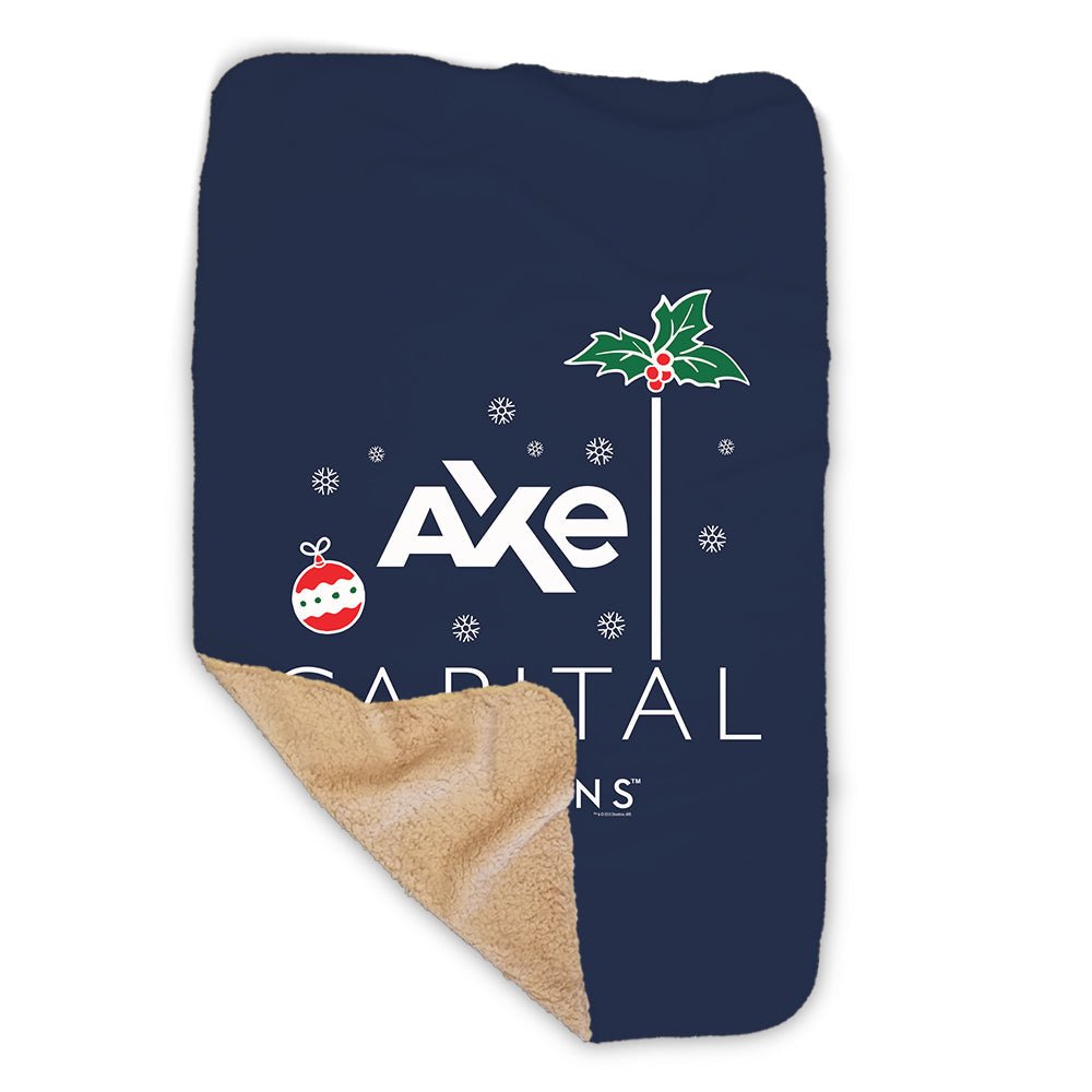 Billions Festive Axe Capital Stacked Logo Sherpa Blanket - Paramount Shop