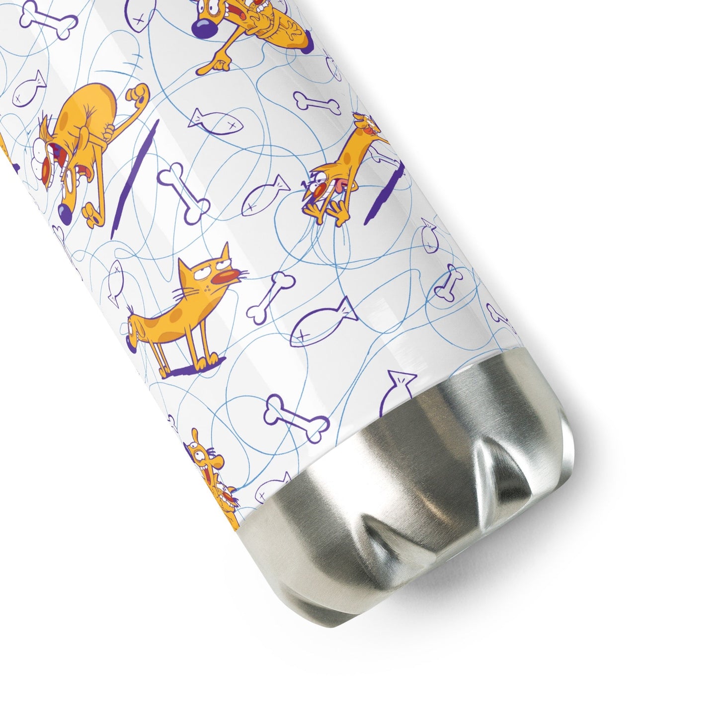 CatDog Pattern 17oz Stainless Steel Water Bottle - Paramount Shop