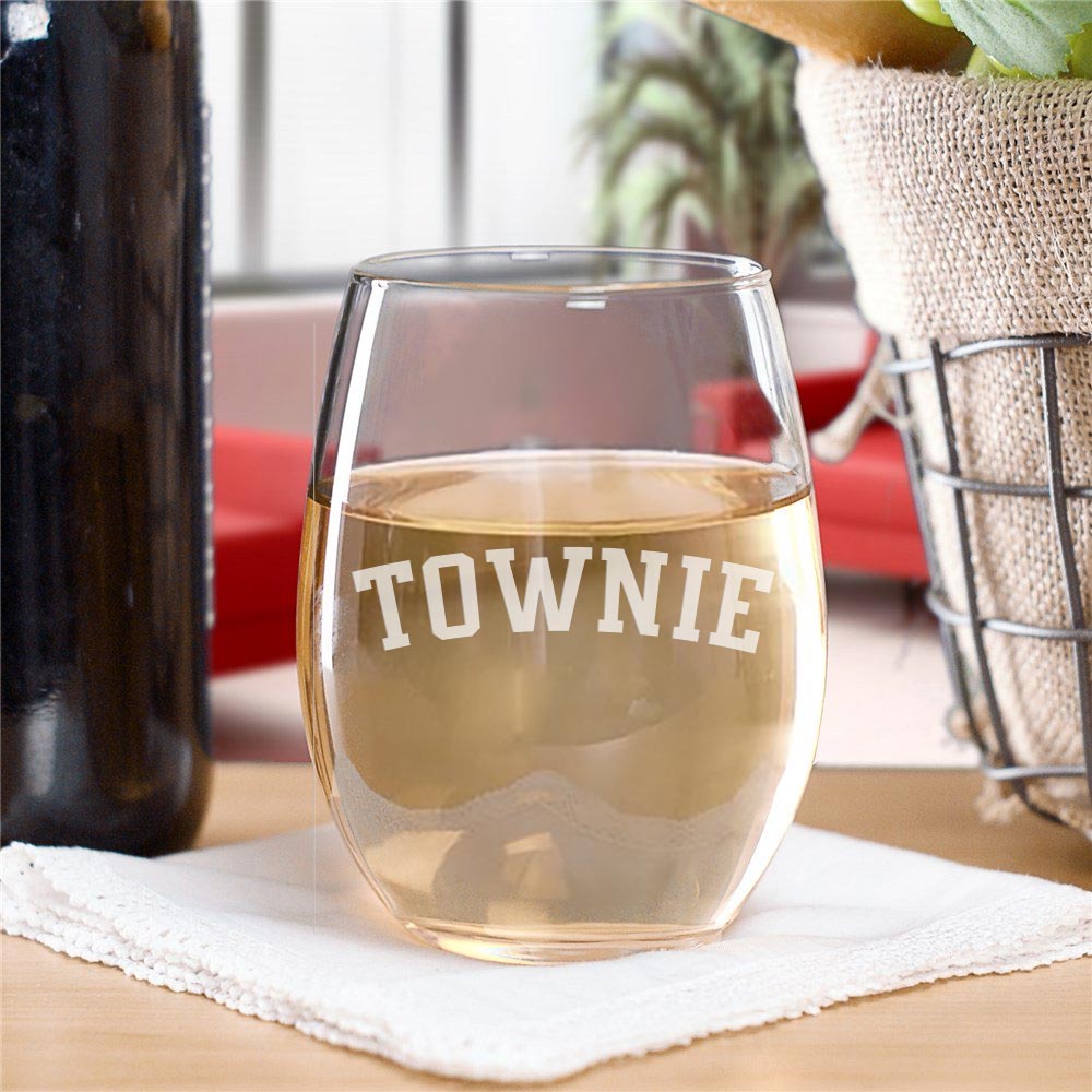 City on a Hill Townie Laser Engraved Stemless Wine Glass – Paramount Shop
