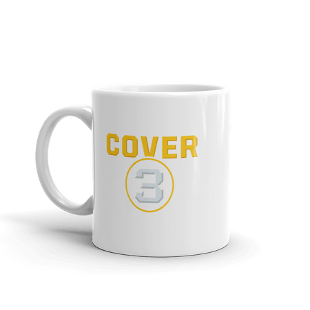 Cover 3 College Football Podcast Logo White Mug - Paramount Shop
