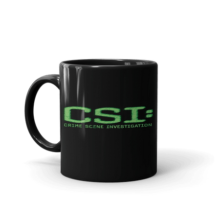 CSI: Crime Scene Investigation Glitch Logo Black Mug - Paramount Shop