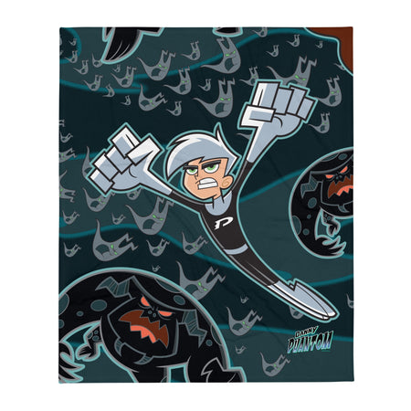 Danny Phantom Phantom In Flight Grey Fleece Blanket - Paramount Shop