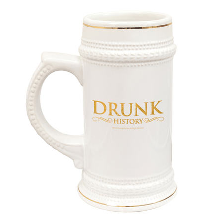 Drunk History Gold Logo 20 oz Ceramic Beer Stein - Paramount Shop