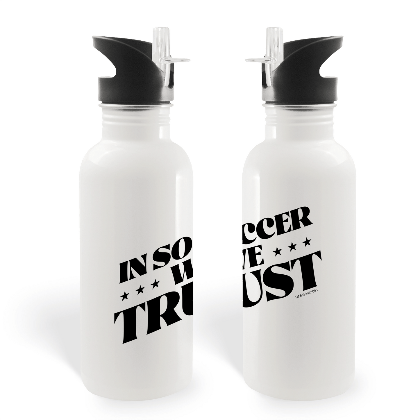 In Soccer We Trust Podcast Logo 20oz Screw Top Water Bottle with Straw - Paramount Shop
