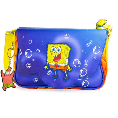 Nickelodeon SpongeBob SquarePants Crossbody Bag Excited Pose Applique Vegan Leather Yellow - Paramount Shop
