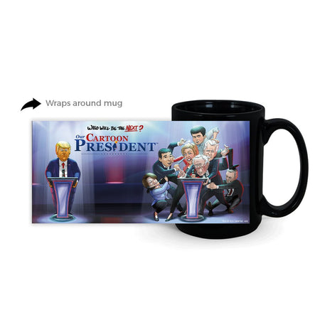 Our Cartoon President Who Will Be the Next Cartoon President? Black Mug - Paramount Shop
