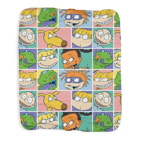 Rugrats Cast Grey Sherpa Blanket - Paramount Shop