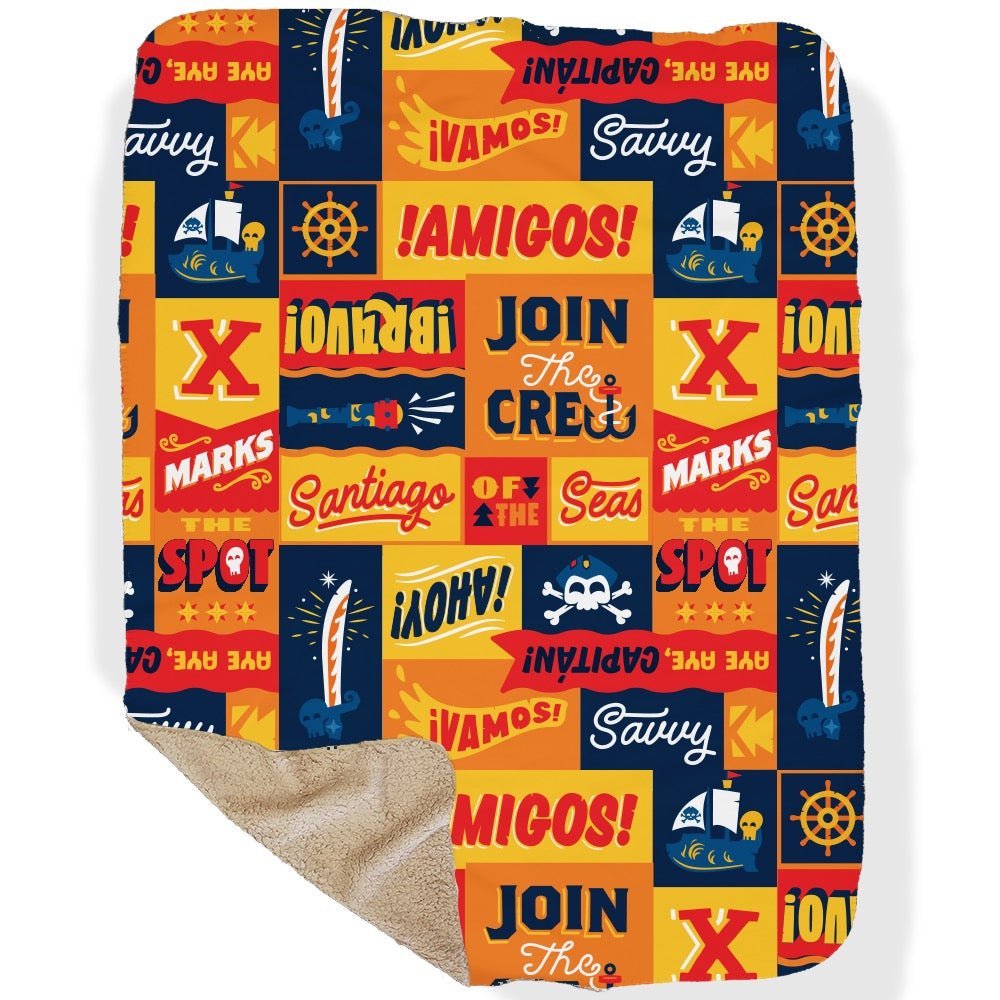 Santiago of the Seas Pattern Sherpa Blanket - Paramount Shop