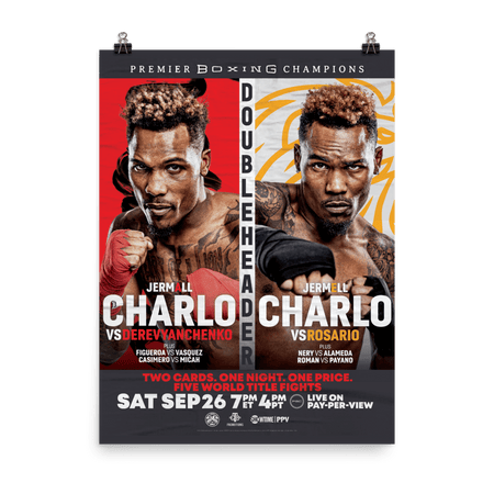 SHO Championship Boxing Charlo Doubleheader Premium Satin Poster - Paramount Shop