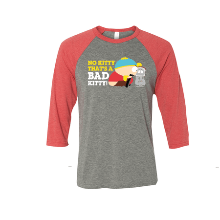 South Park Cartman Bad Kitty Raglan Baseball T - Shirt - Paramount Shop