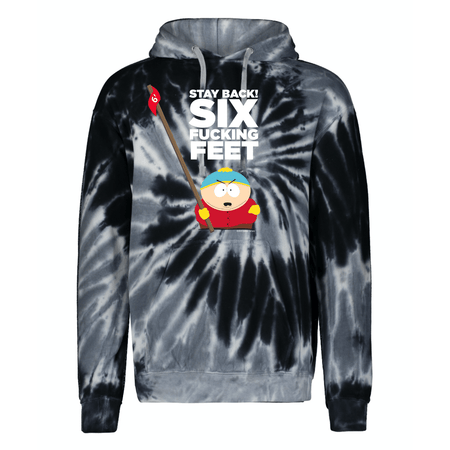 South Park Cartman Stay Six Feet Back Tie - Dye Hooded Sweatshirt - Paramount Shop