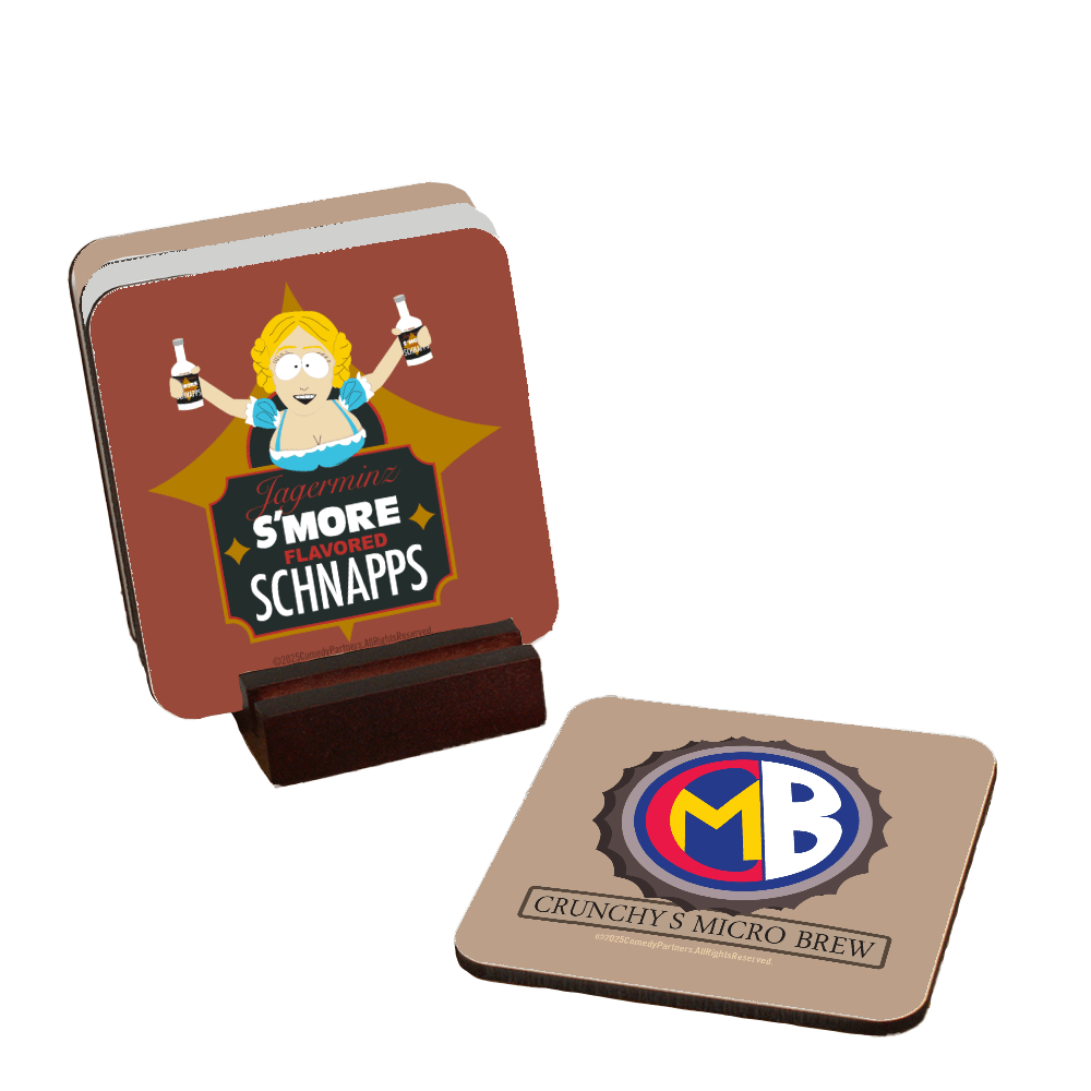 South Park Drink Coasters With Mahogany Holder Paramount Shop south-park-drink-coasters-with-mahogany-holder-paramount-shop