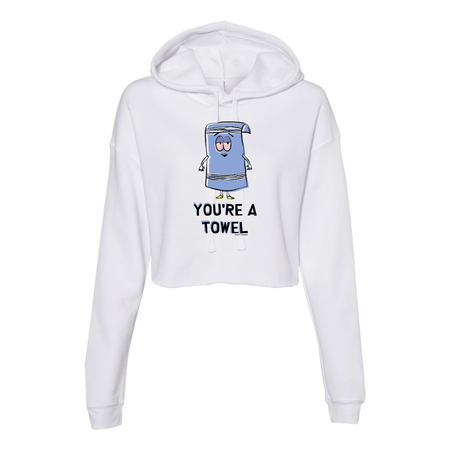 South Park Towelie You're a Towel Women's Cropped Fleece Hooded Sweatshirt - Paramount Shop