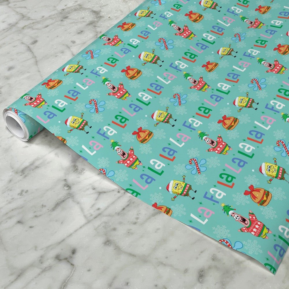 SpongeBob Fa La La Holiday Wrapping Paper - Paramount Shop