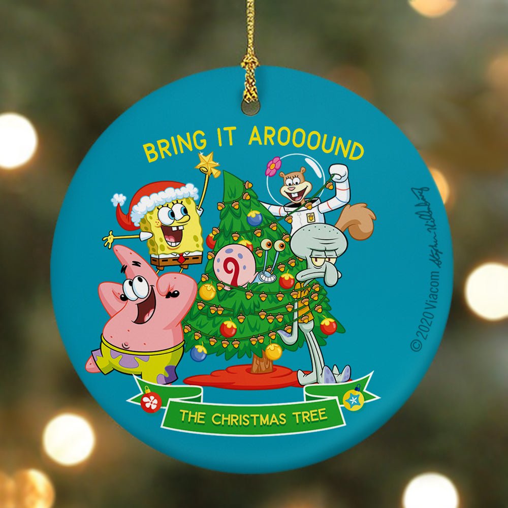 SpongeBob SquarePants Bring It Around Round Ceramic Ornament - Paramount Shop