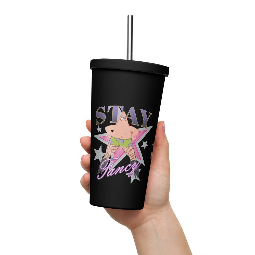 SpongeBob SquarePants Patrick Fishnets Stay Fancy Insulated Tumbler with a Straw - Paramount Shop