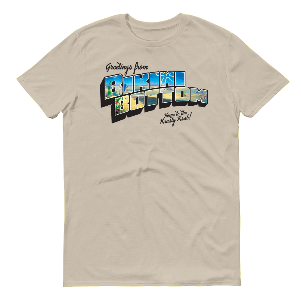 SpongeBob SquarePants Sponge on the Run Greetings From Bikini Bottom Adult Short Sleeve T - Shirt - Paramount Shop
