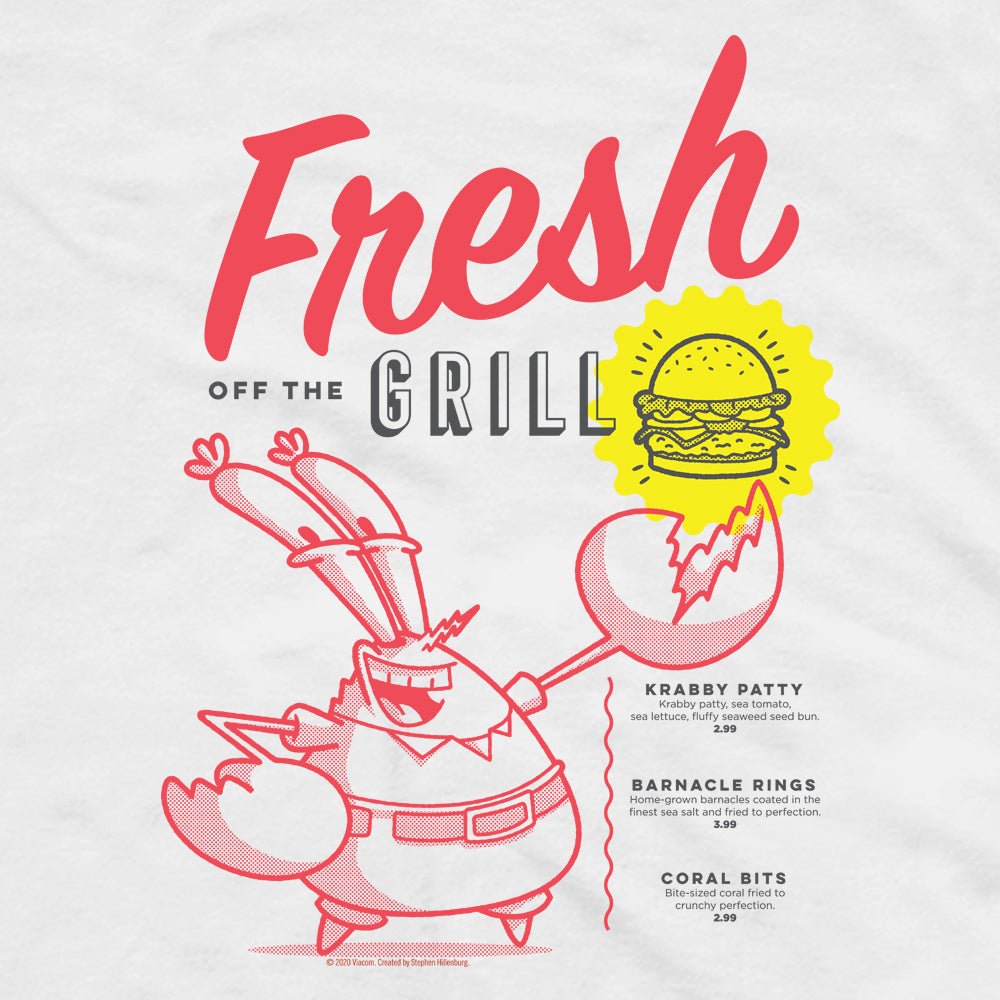 SpongeBob SquarePants The Krusty Krab Mr. Krabs Fresh Off the Grill Adult Short Sleeve T - Shirt - Paramount Shop