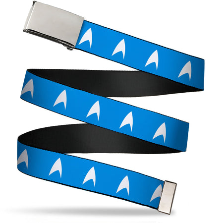 Star Trek Starfleet Insignia Chrome Buckle Blue Web Belt - Paramount Shop
