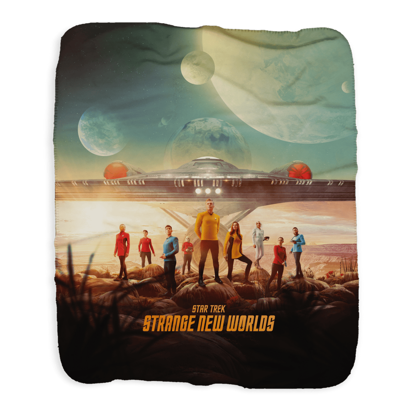 Star Trek: Strange New Worlds Landing Party Key Art Sherpa Blanket - Paramount Shop