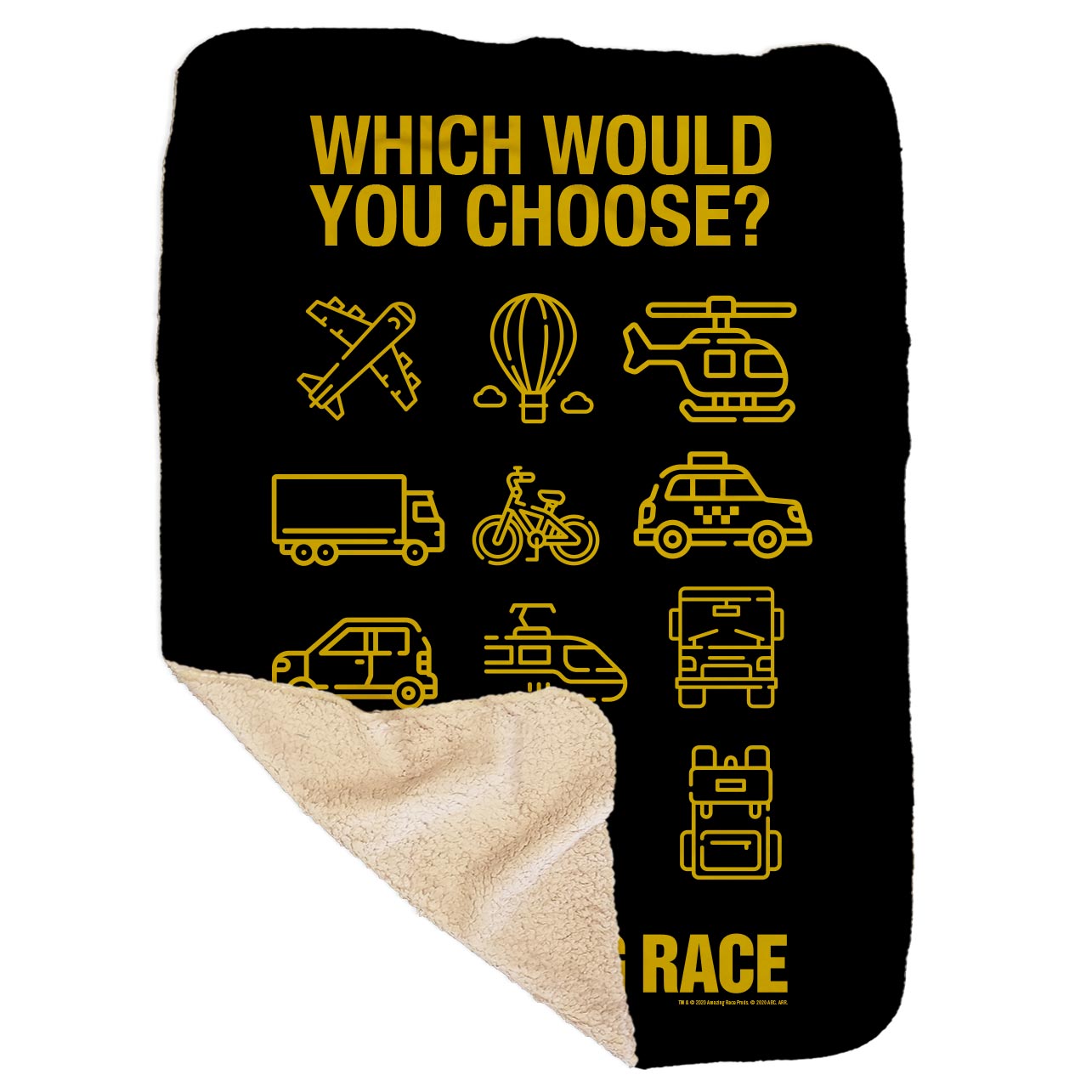 The Amazing Race Choose Your Adventure Sherpa Blanket - Paramount Shop
