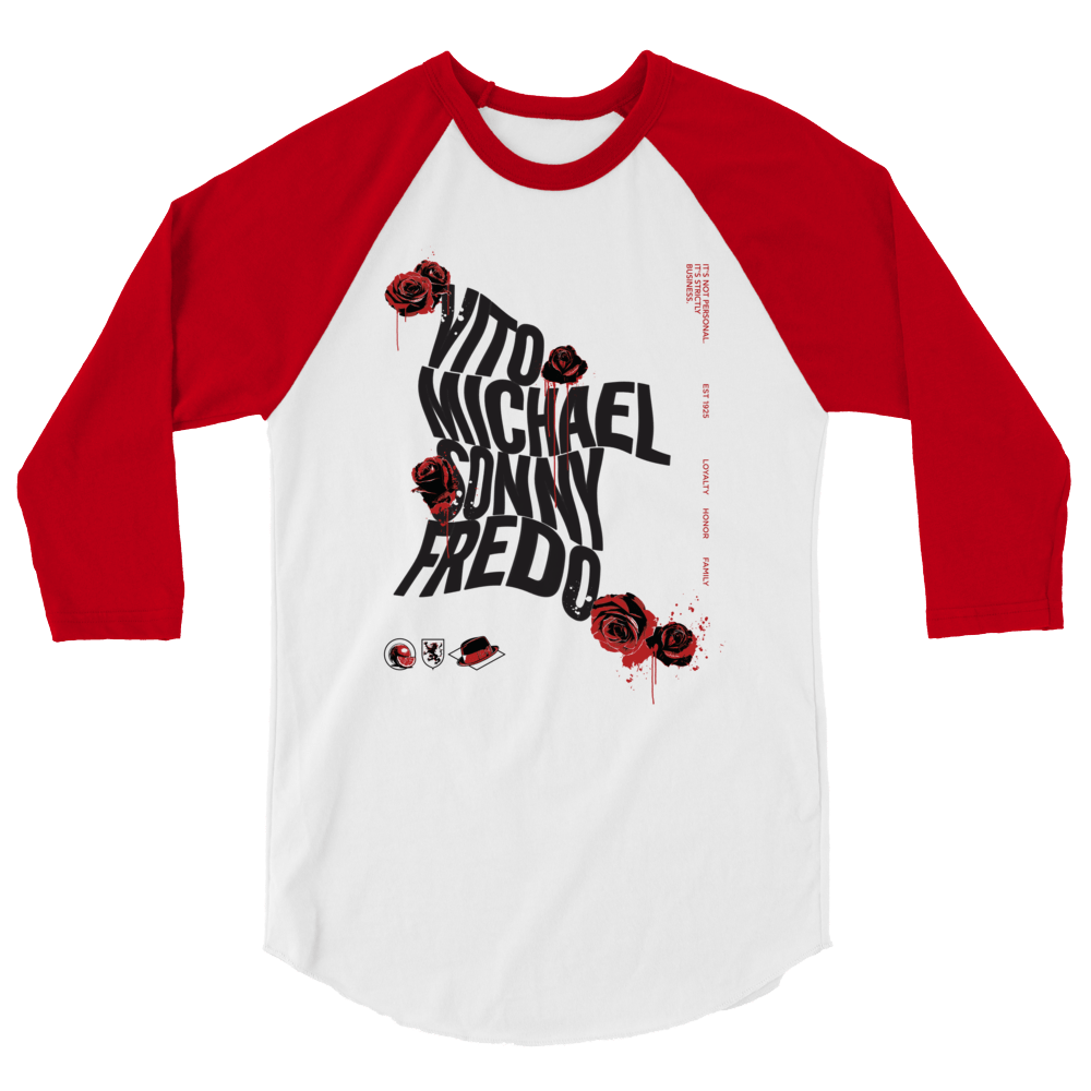 The Godfather Names Unisex 3/4 Sleeve Raglan Shirt - Paramount Shop