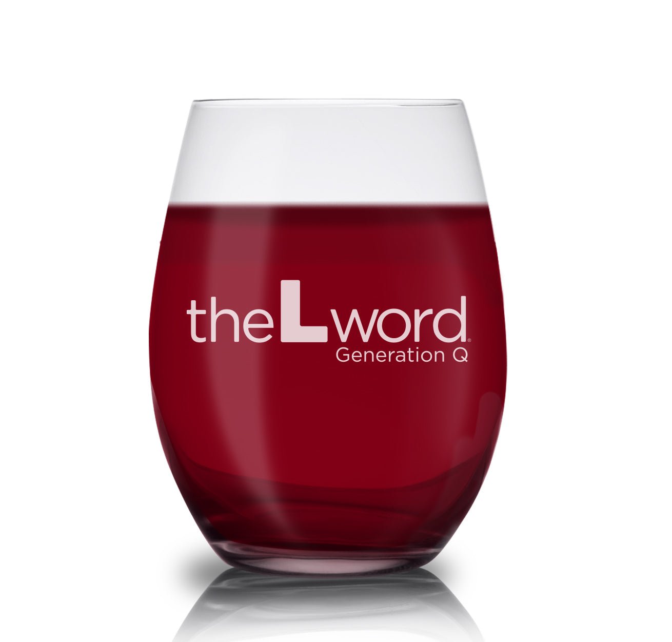 The L Word Generation Q Nuevo Logo Copa De Vino Sin Tallo Grabada Con the-l-word-generation-q-nuevo-logo-copa-de-vino-sin-tallo-grabada-con