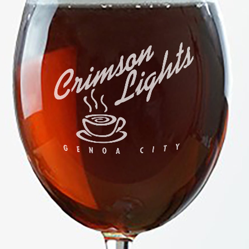 The Young and the Restless Crimson Lights Laser Engraved Wine Glass - Paramount Shop