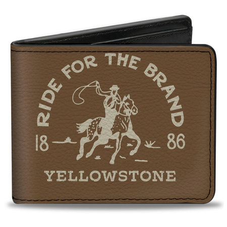 Yellowstone Bi - Fold Wallet Ride for the Brand Dutton Ranch Men's Vegan Leather - Paramount Shop