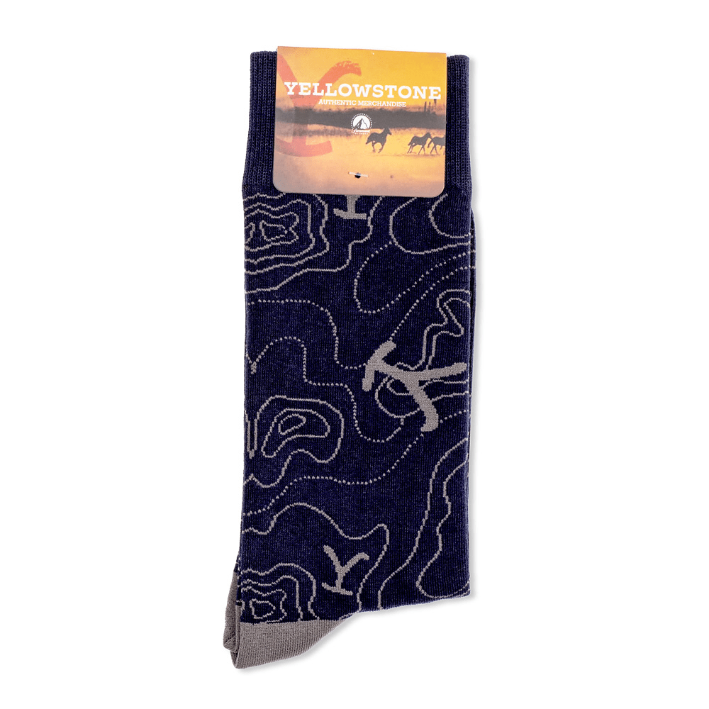 Yellowstone Blue Lines Logo Socks - Paramount Shop
