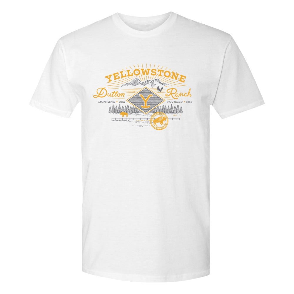 Yellowstone Dutton Ranch Scenery Adult Short Sleeve T - Shirt - Paramount Shop
