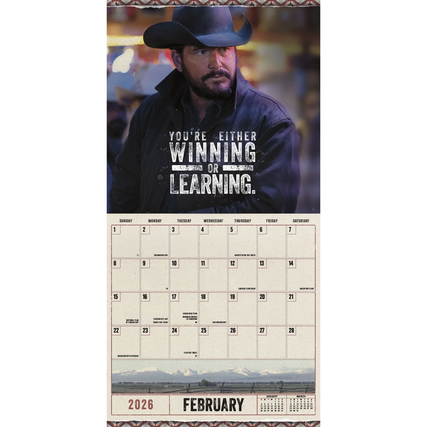 Yellowstone: Rip Wheeler 2026 Wall Calendar - Paramount Shop