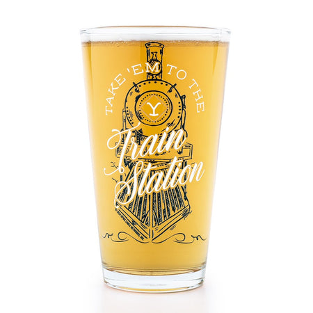 Yellowstone Take 'Em To The Train Station Pint Glass - Paramount Shop