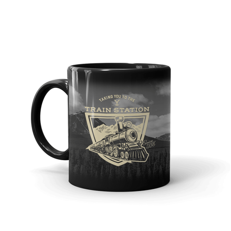 Yellowstone Taking You to the Train Station Black Mug - Paramount Shop