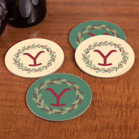 Yellowstone Wreath Round Coasters - Set of 4 - Paramount Shop