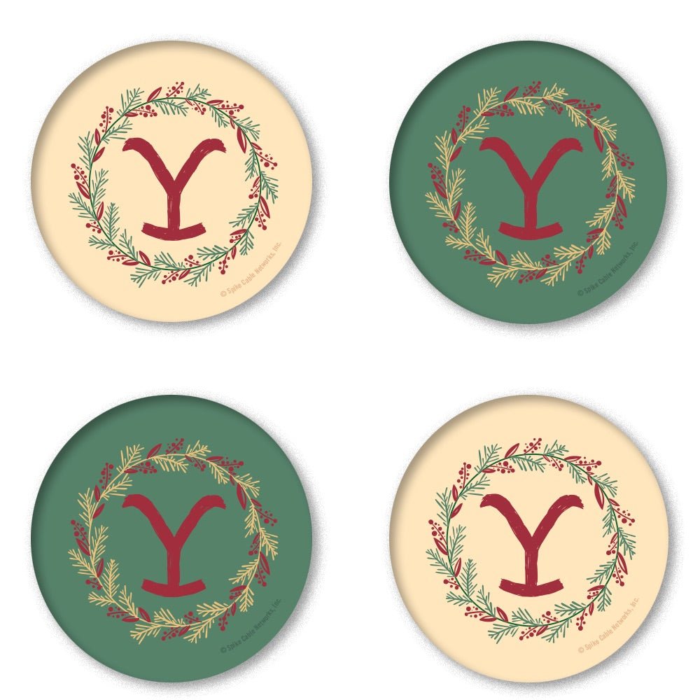 Yellowstone Wreath Round Coasters - Set of 4 - Paramount Shop