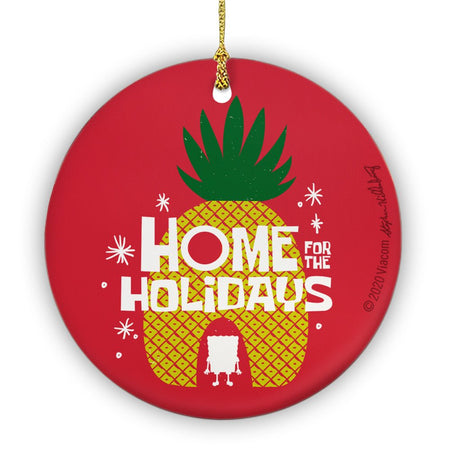 SpongeBob SquarePants Home for the Holidays Round Ceramic Ornament - Paramount Shop