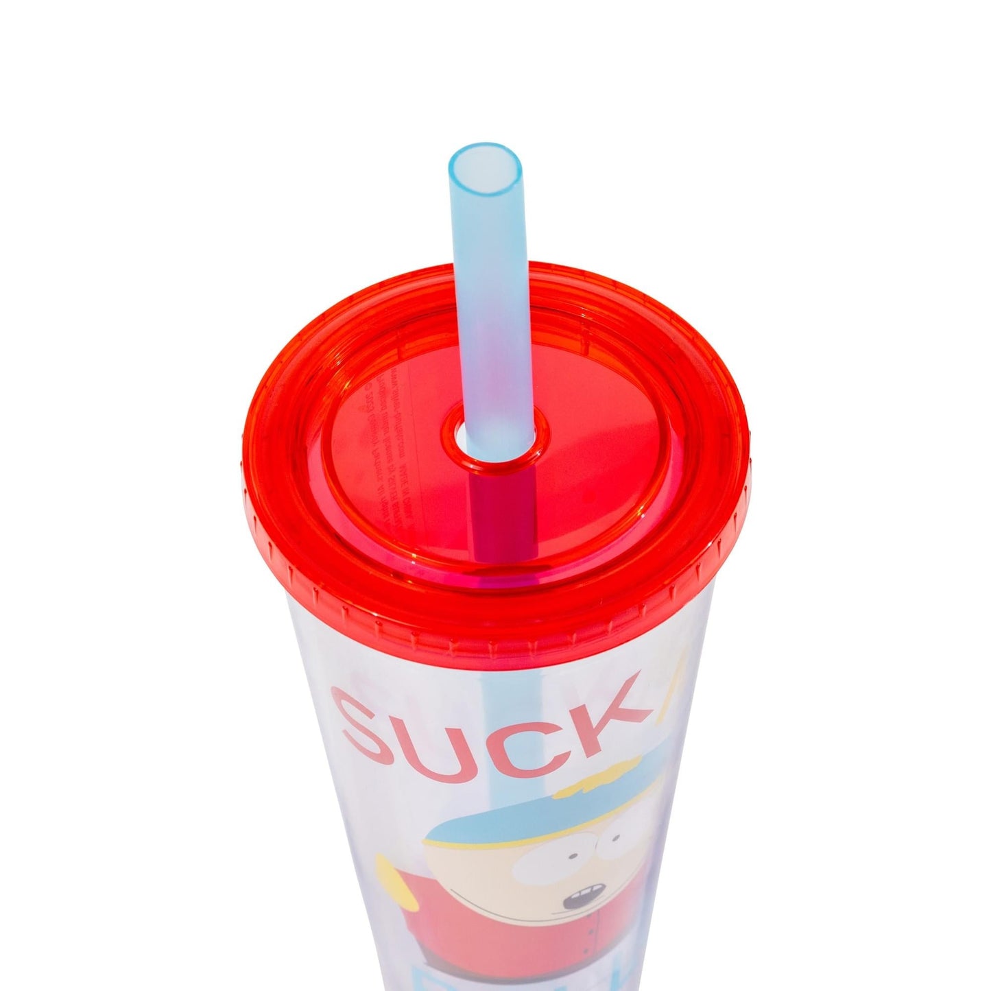 Close-up of the Eric Cartman graphic on the South Park tumbler
