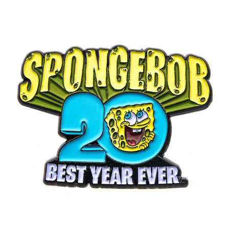 Nickelodeon SpongeBob SquarePants 20th Anniversary Lapel Pin featuring commemorative gold and yellow branding.