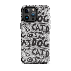 CatDog Scratch Pattern Tough Case for iPhone - iPhone 15 Pro Max