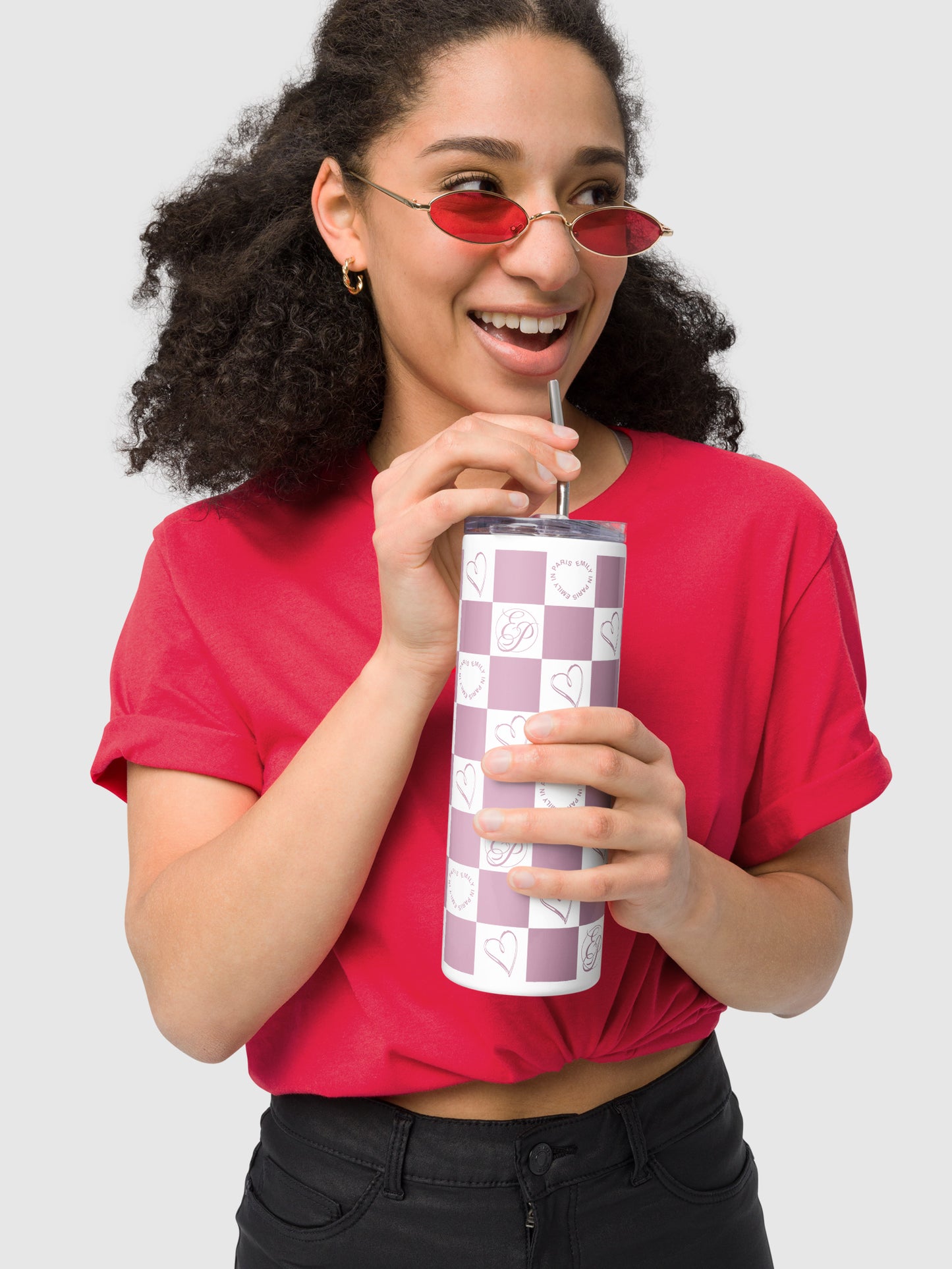Emily in Paris Stainless Steel Tumbler Checkered
