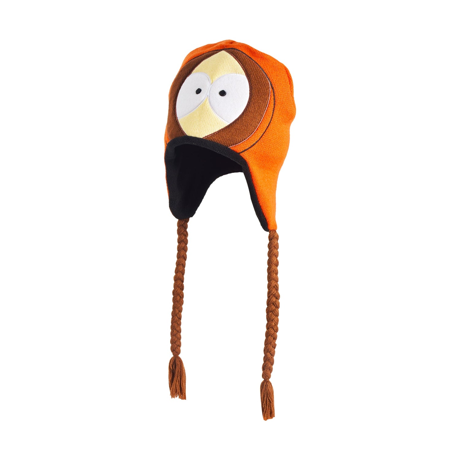 South Park Eric Cartman Peruvian Beanie showing knit character detail and ear flaps