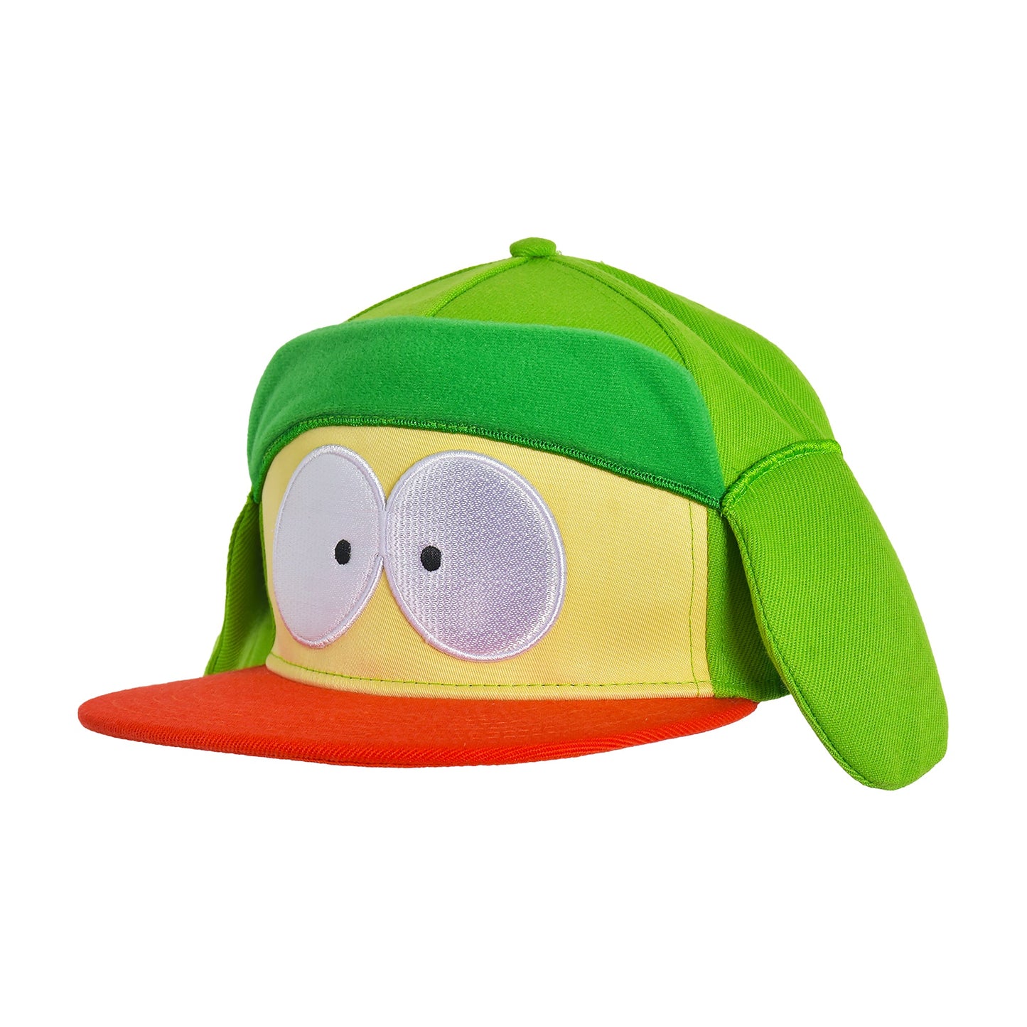 South Park Kyle cosplay hat front view with embroidered eyes