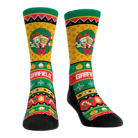 Garfield Tacky Sweater Pattern Graphic Knit Crew Socks
