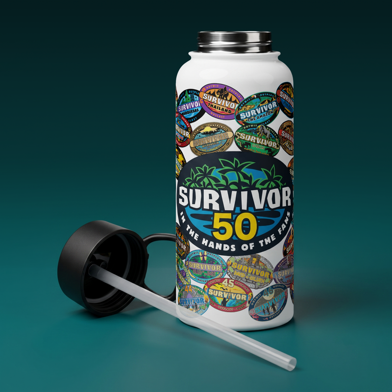 Survivor Stainless Steel Water Bottle 50 Seasons Logo