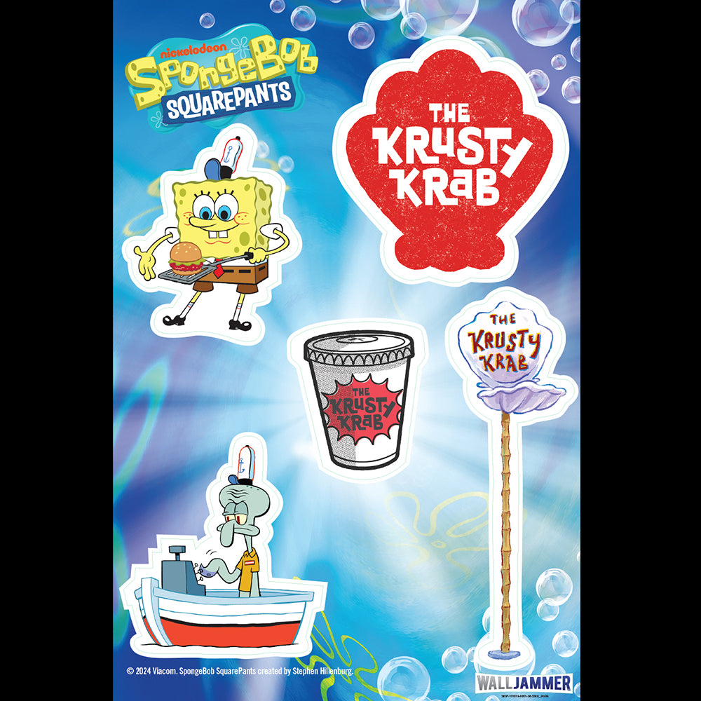 Spongebob Squarepants Le mur Krusty Krabs Autocollants – Paramount Shop, image size:1000x1000