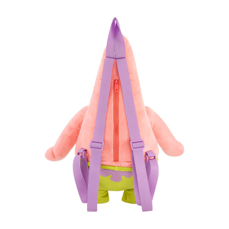 Patrick Star plush backpack straps and back zip pocket